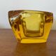 Antique Vintage Orange Yellow Molded Crystal Pocket Ashtray #C268