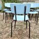 Set of 12 blue formica chairs