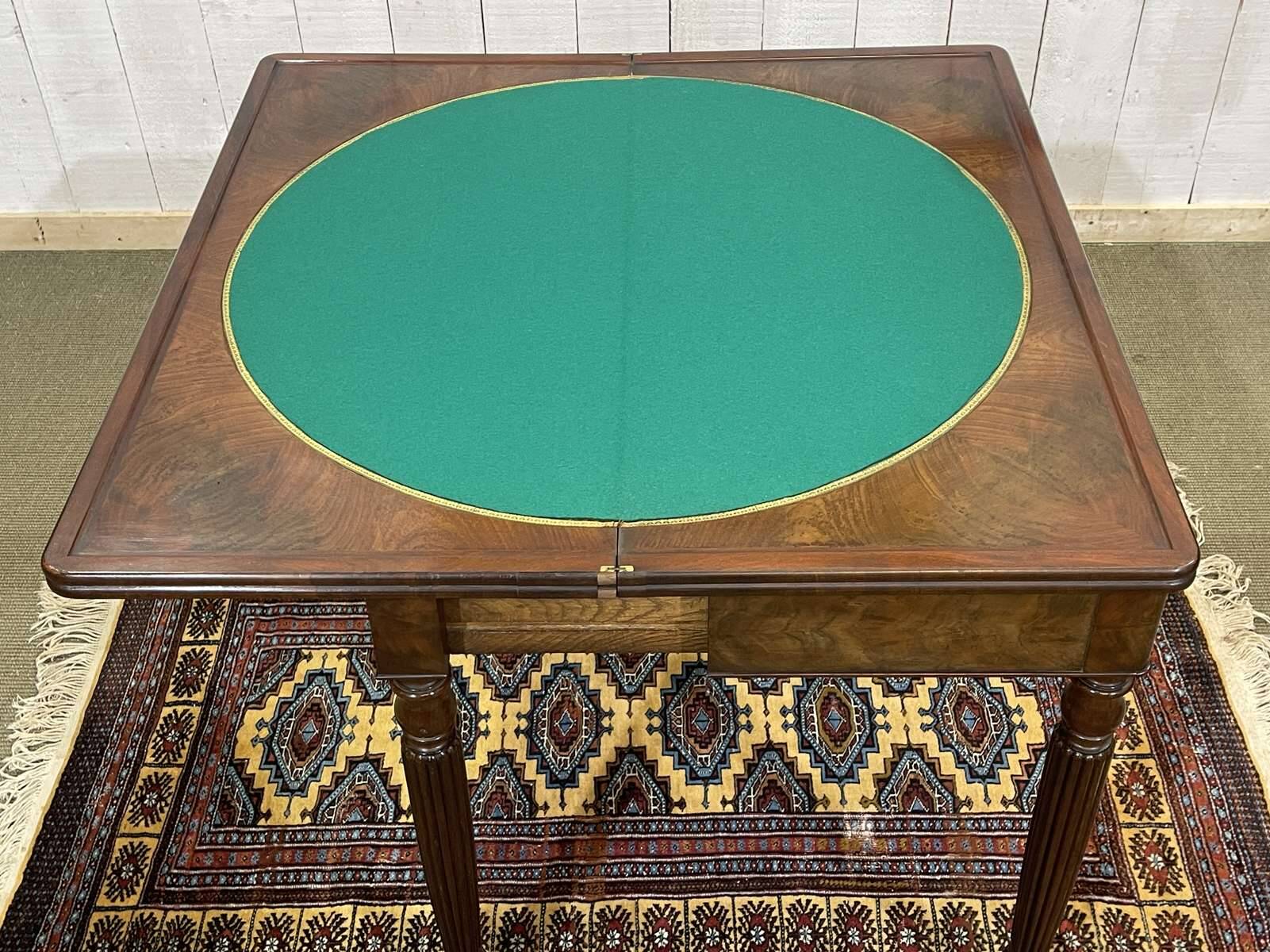 Louis Philippe 19th-century gaming table in mahogany.