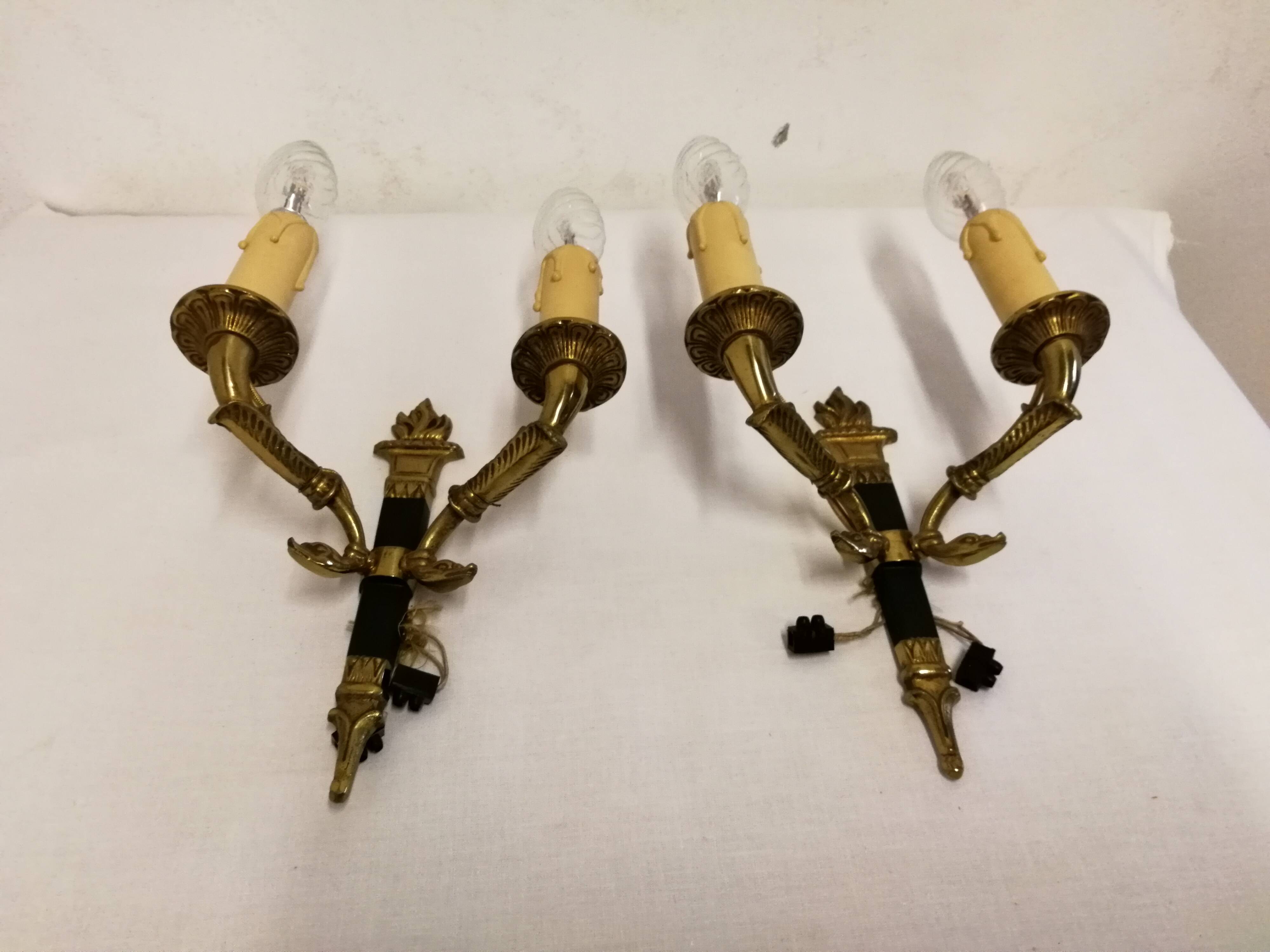 Pair Of Brass Sconces