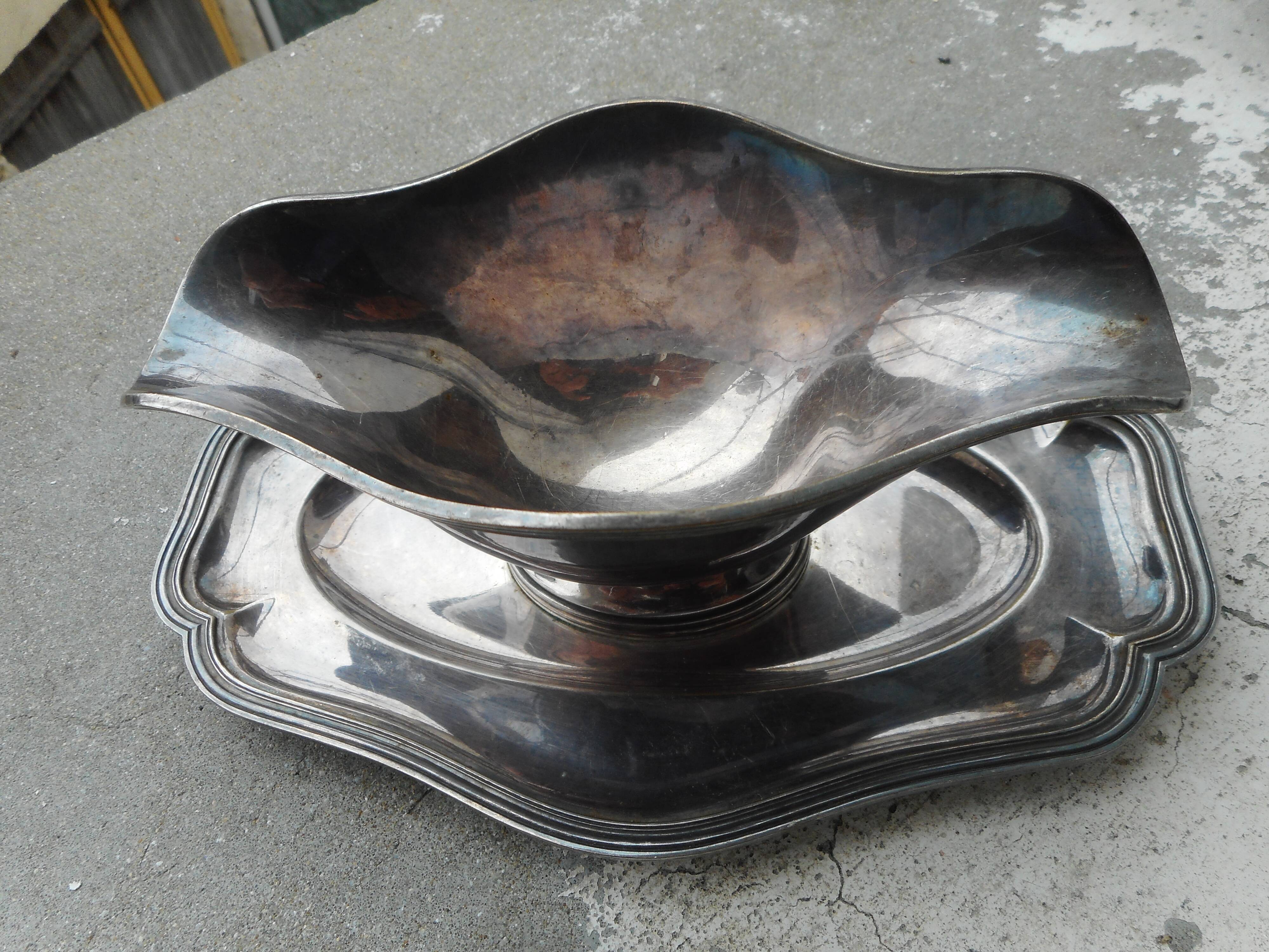 Silver plated sauce boat