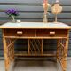 Flat desk in rattan and formica 1970s'