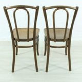Set of 2 curved wooden chairs circa 1920