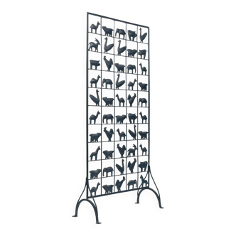 Separator Screen room divider Wrought Iron with Animals, 1950s