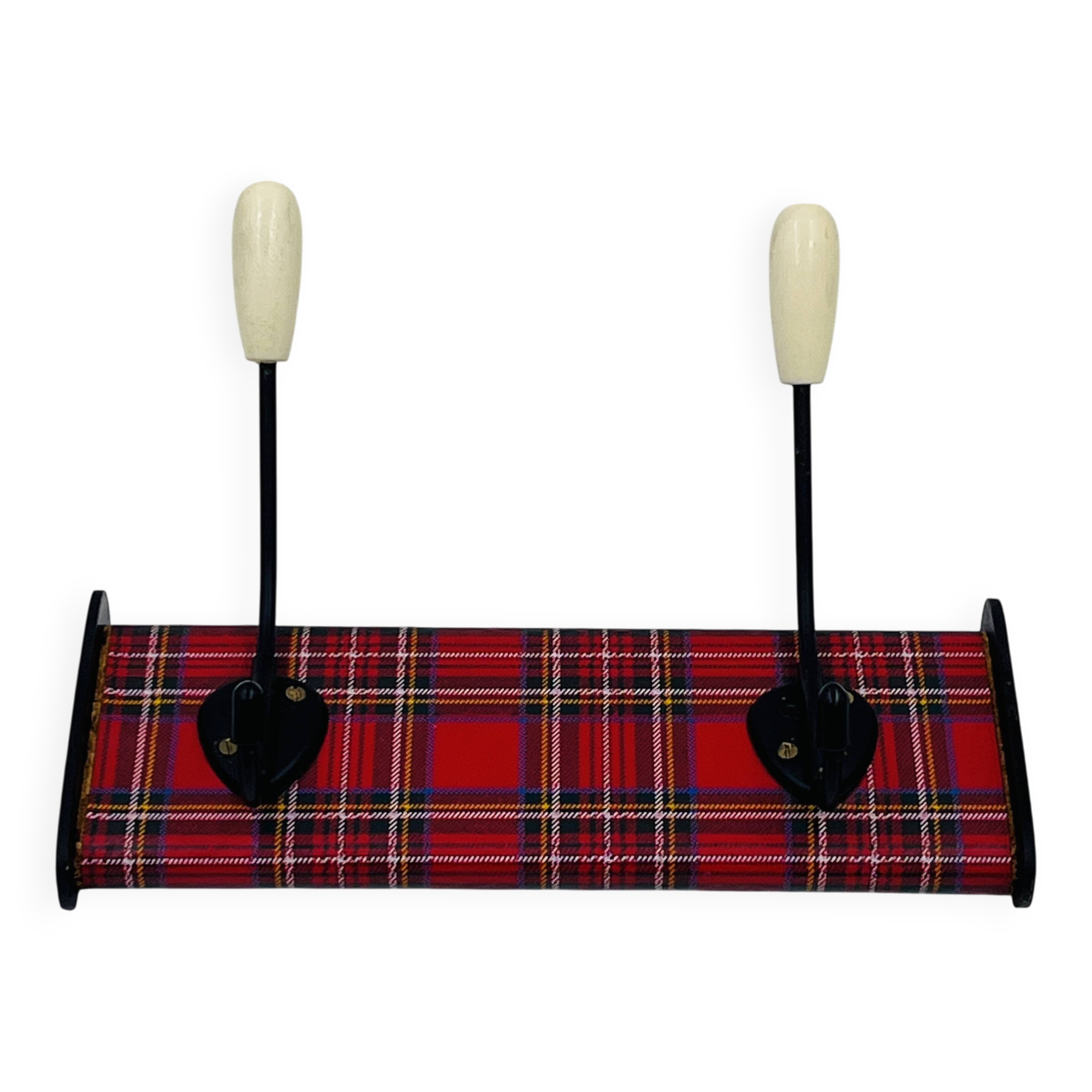 Vintage red Scottish coat rack from the 1970s.