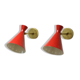 Pair of sconces in the style of creations of the 50s