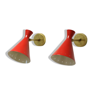 Pair of sconces in the style of creations of the 50s