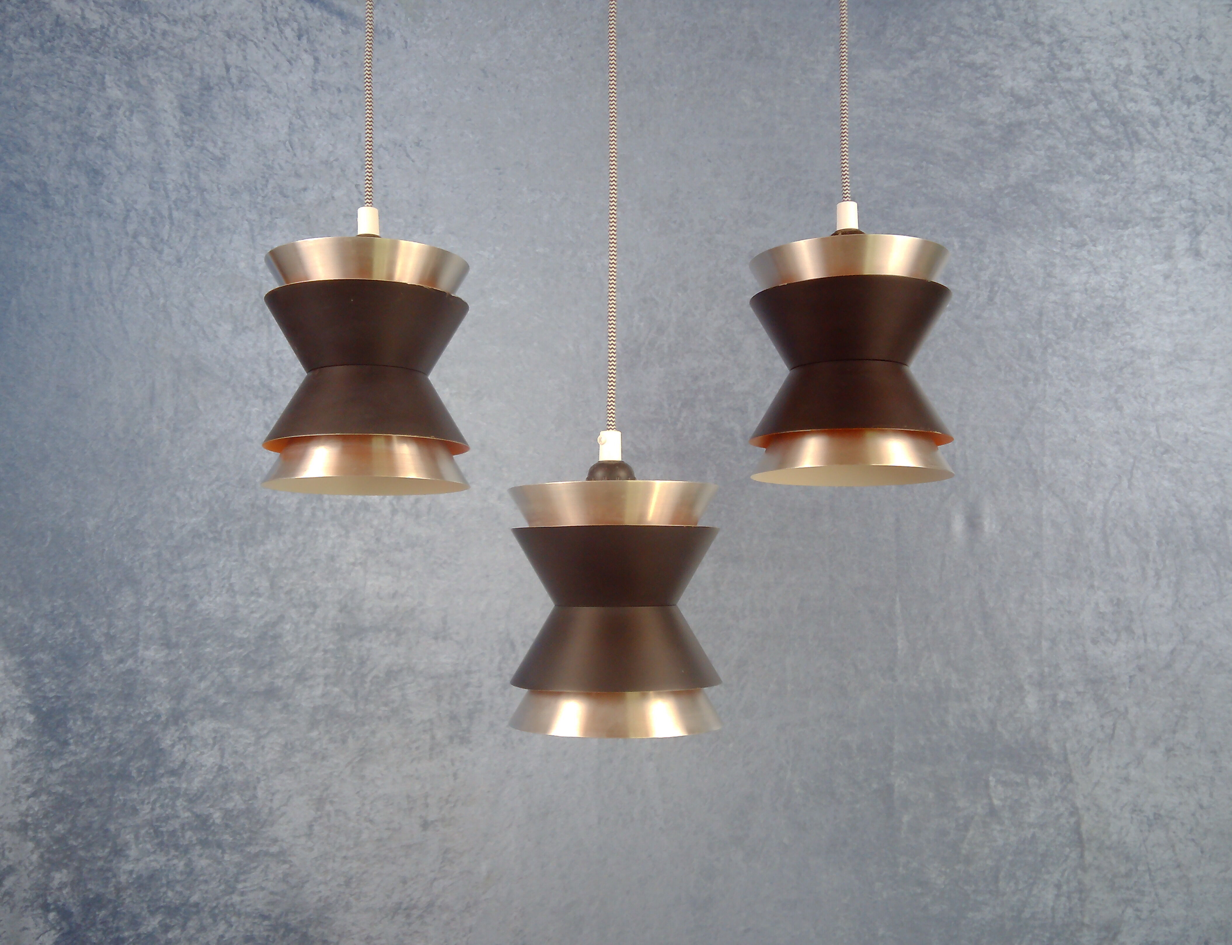3 Trava pendants by Carl Thore for Granhaga Metallindustri. Sweden. 1960/70's
