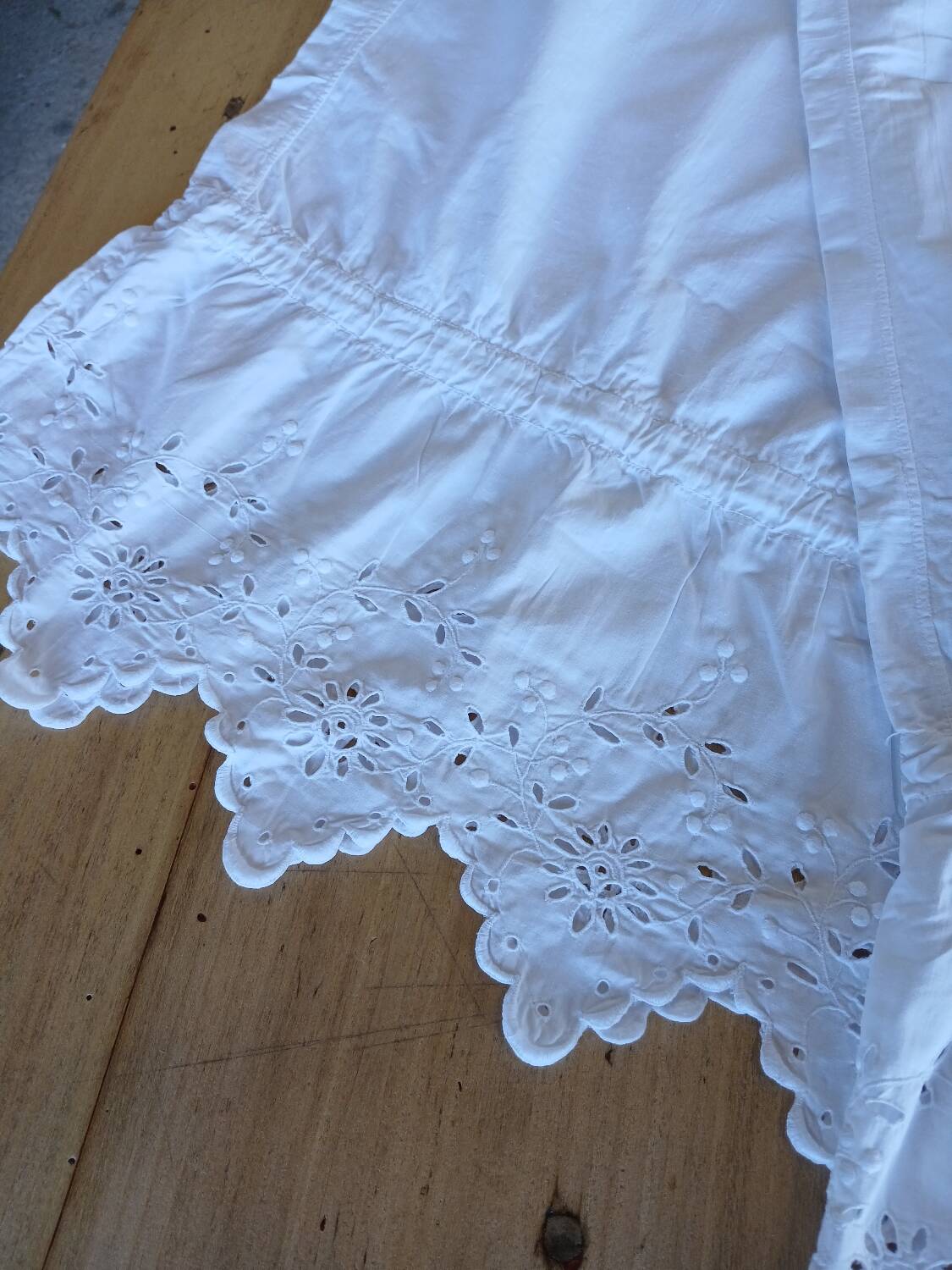 Antique ruffled bolster case