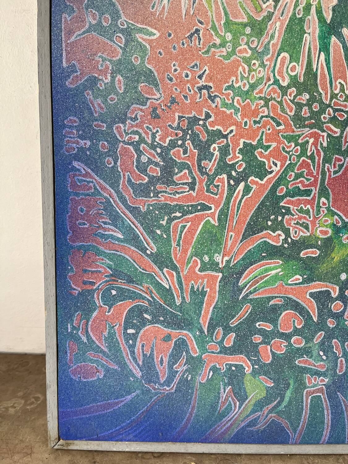 Foliage, oil on wood panel, signed Jean Noel Zanetti