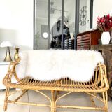 Vintage rattan bench sofa