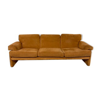 Three-seater alcantara canapé design by Tobia Scarpa for BB ITALIA vintage.