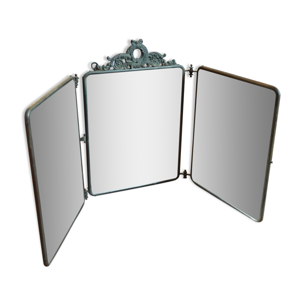 Ancien miroir triptyque/miroir de barbier — Beyit