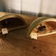 Pair wall lamps in reconstituted stone