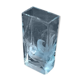 Rectangular vase in crystalline glass engraved Carabin