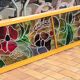 Large stained glass door side from the Art Nouveau period around 1900