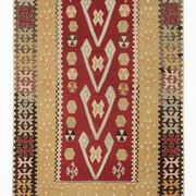 3x5 Small Size Vintage Kilim Area Rug, Ethnic Pattern Kilim, 95x143 cm