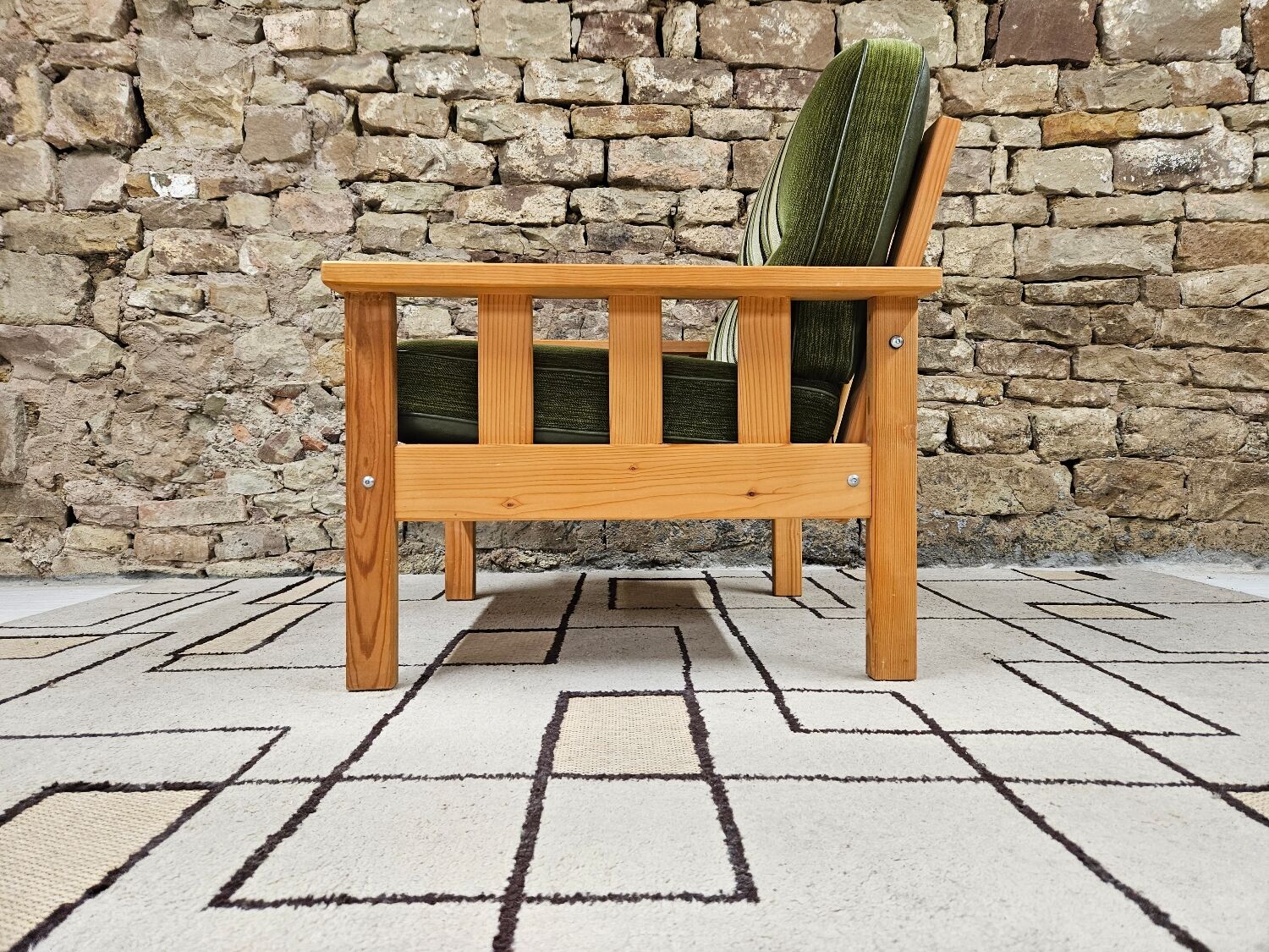 Pine fireside chair 1970