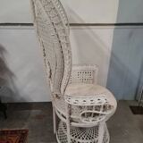 White wicker armchair