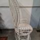 White wicker armchair