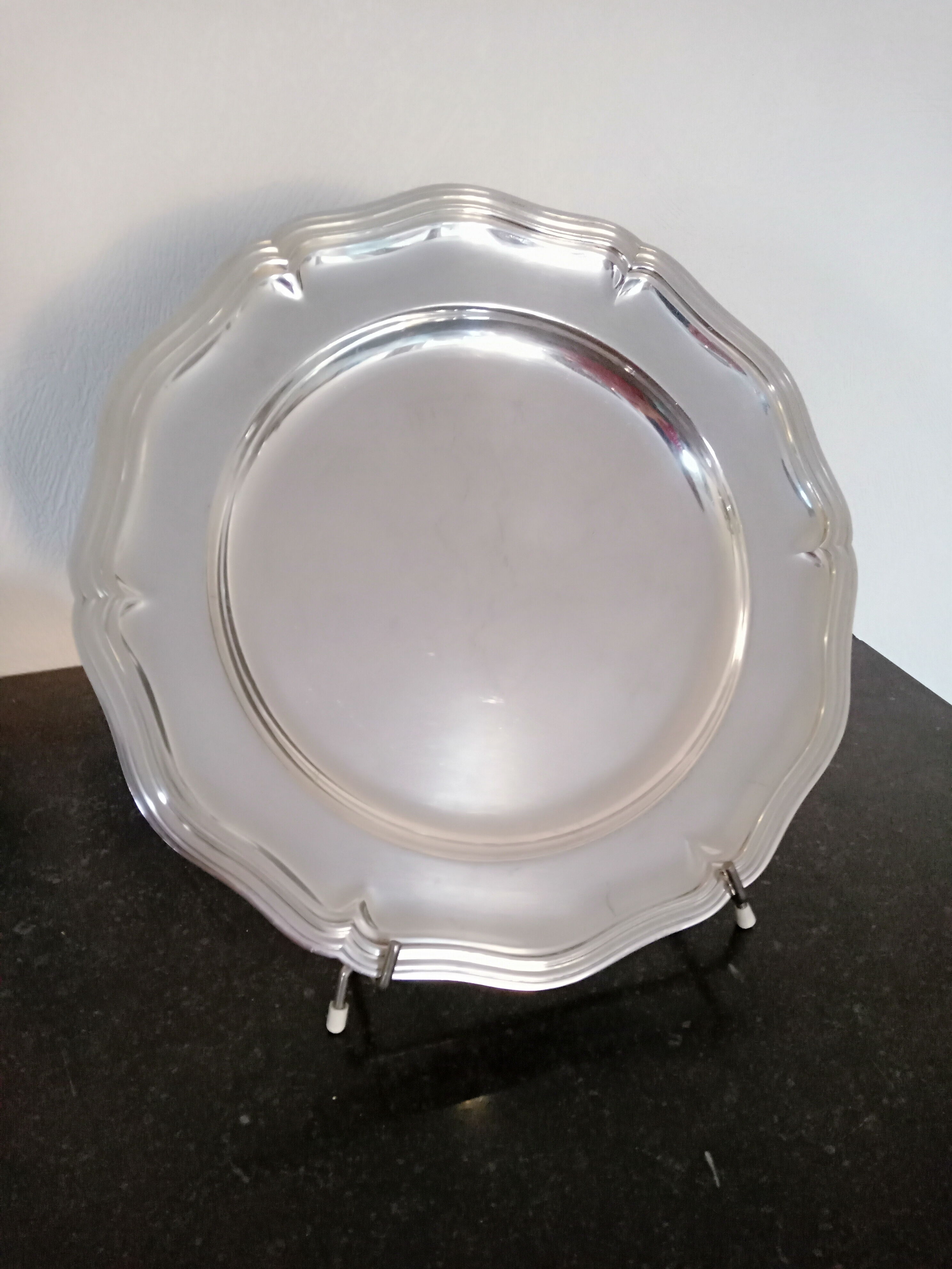Round silver metal dish Christofle