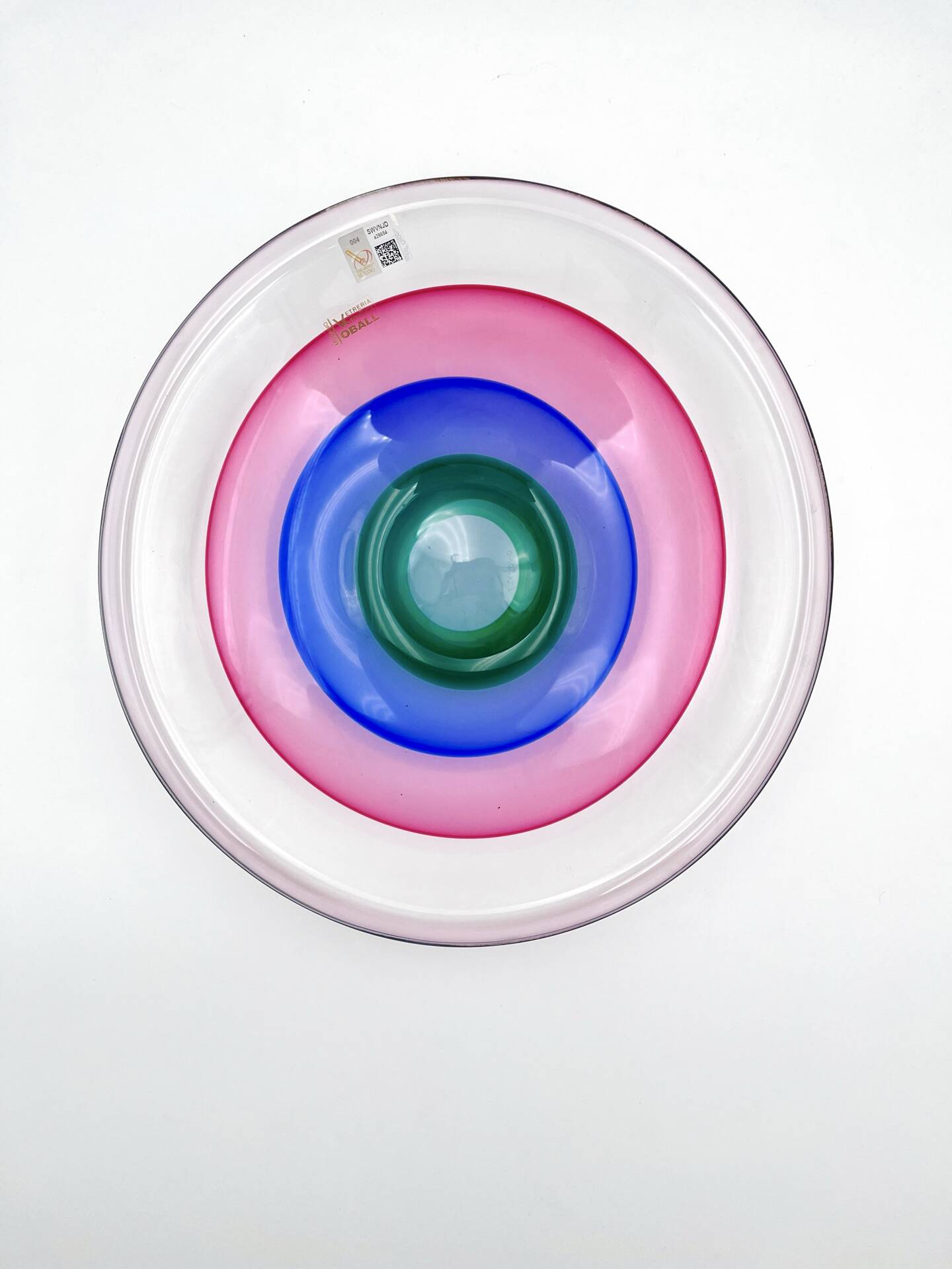 Large Coupe Michele Onesto Oball Sommerso Polychrome 32cm 5.4kg Signed