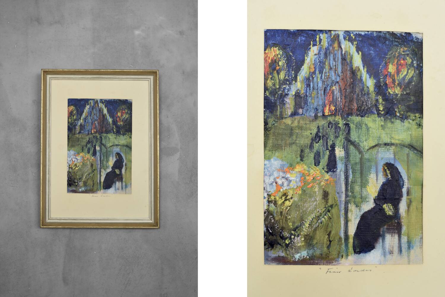 Oil on canvas framed by Frideborg Bryth, Finis Lordes, 1950