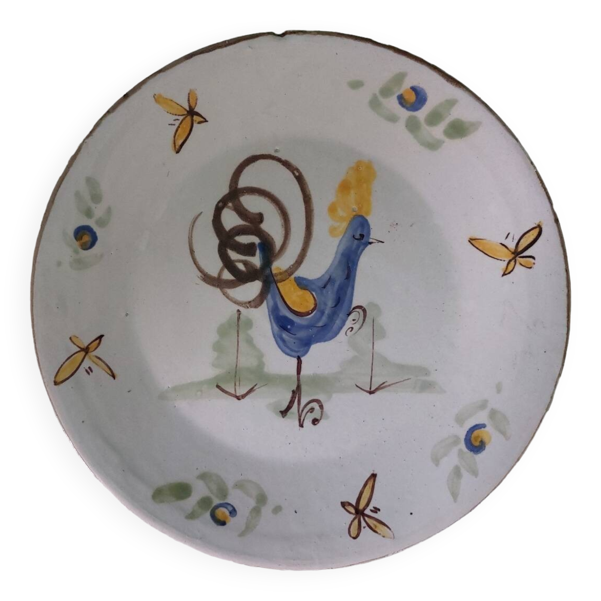 Old fun rooster plate