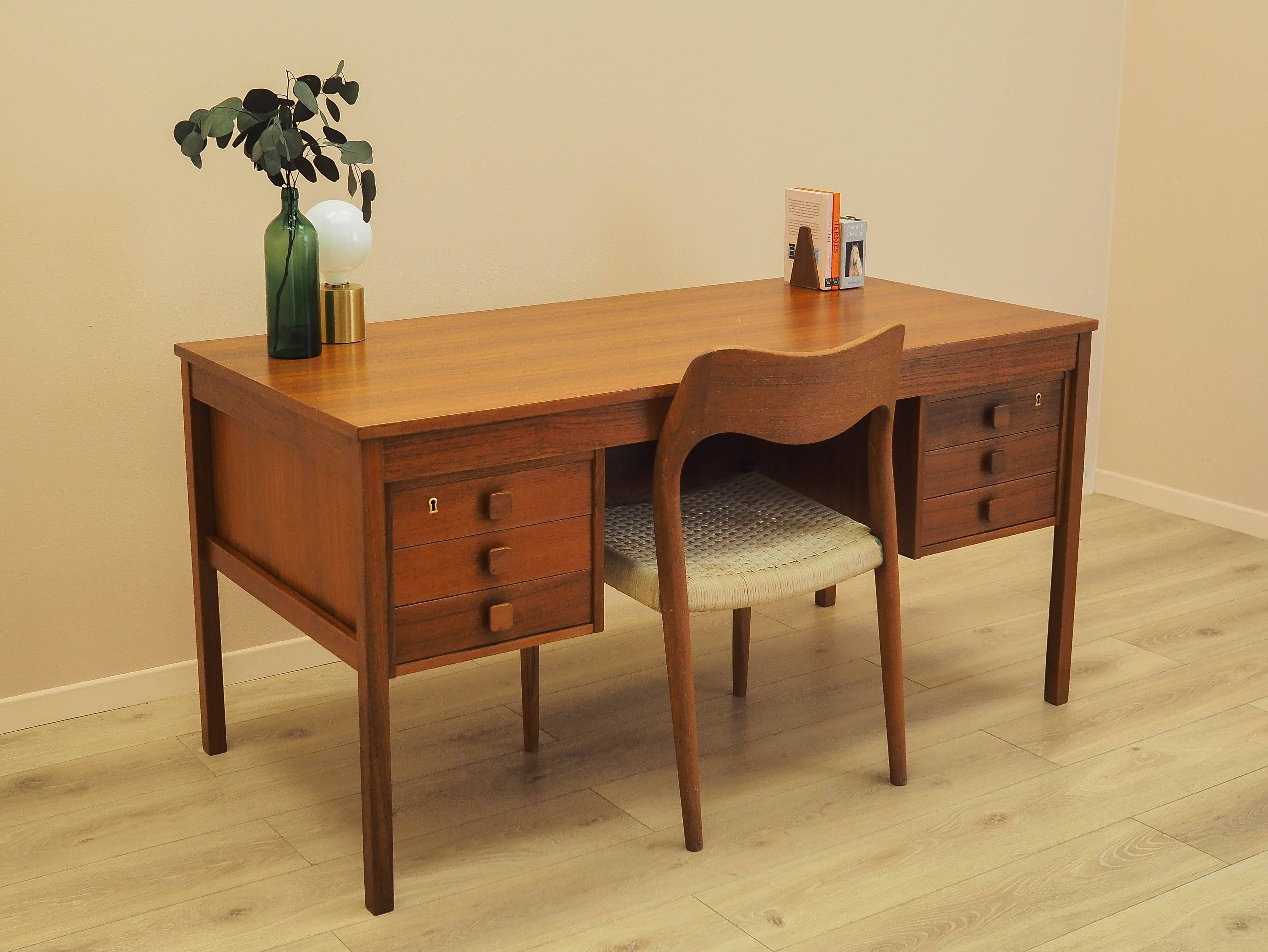 Teak desk with drawers, Denmark, 1960s
