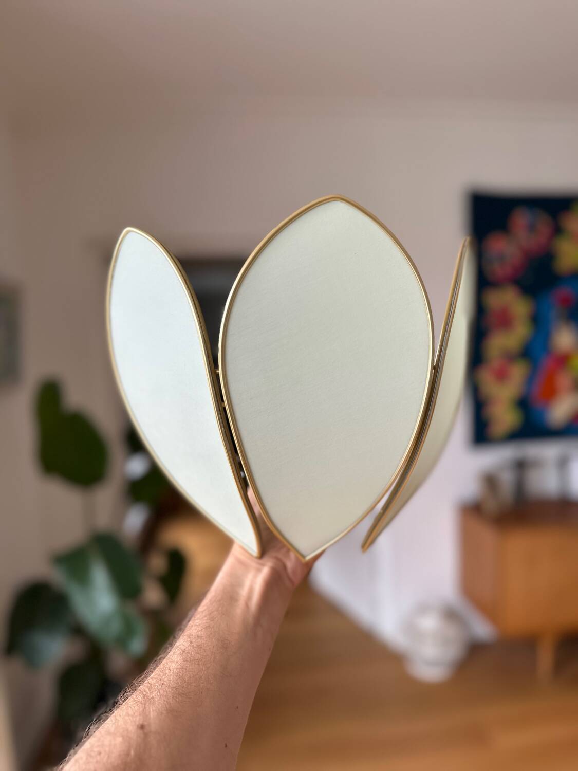 New Fresh Mint and Gold Flower Wall Light