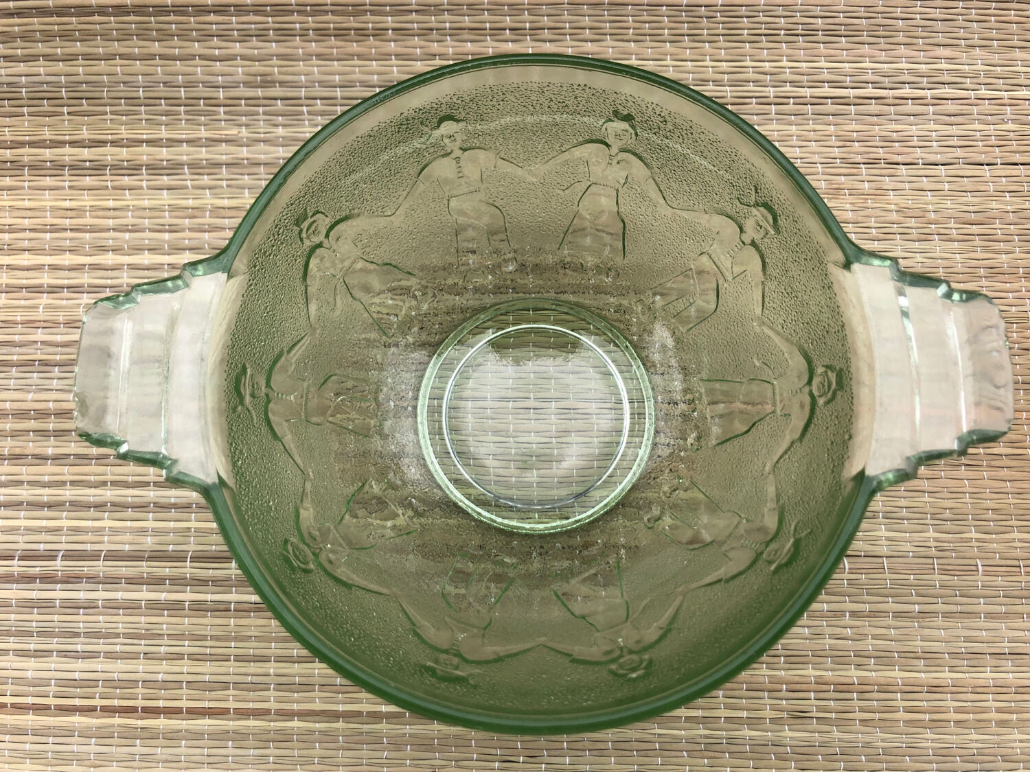 Green glass Breton bowl