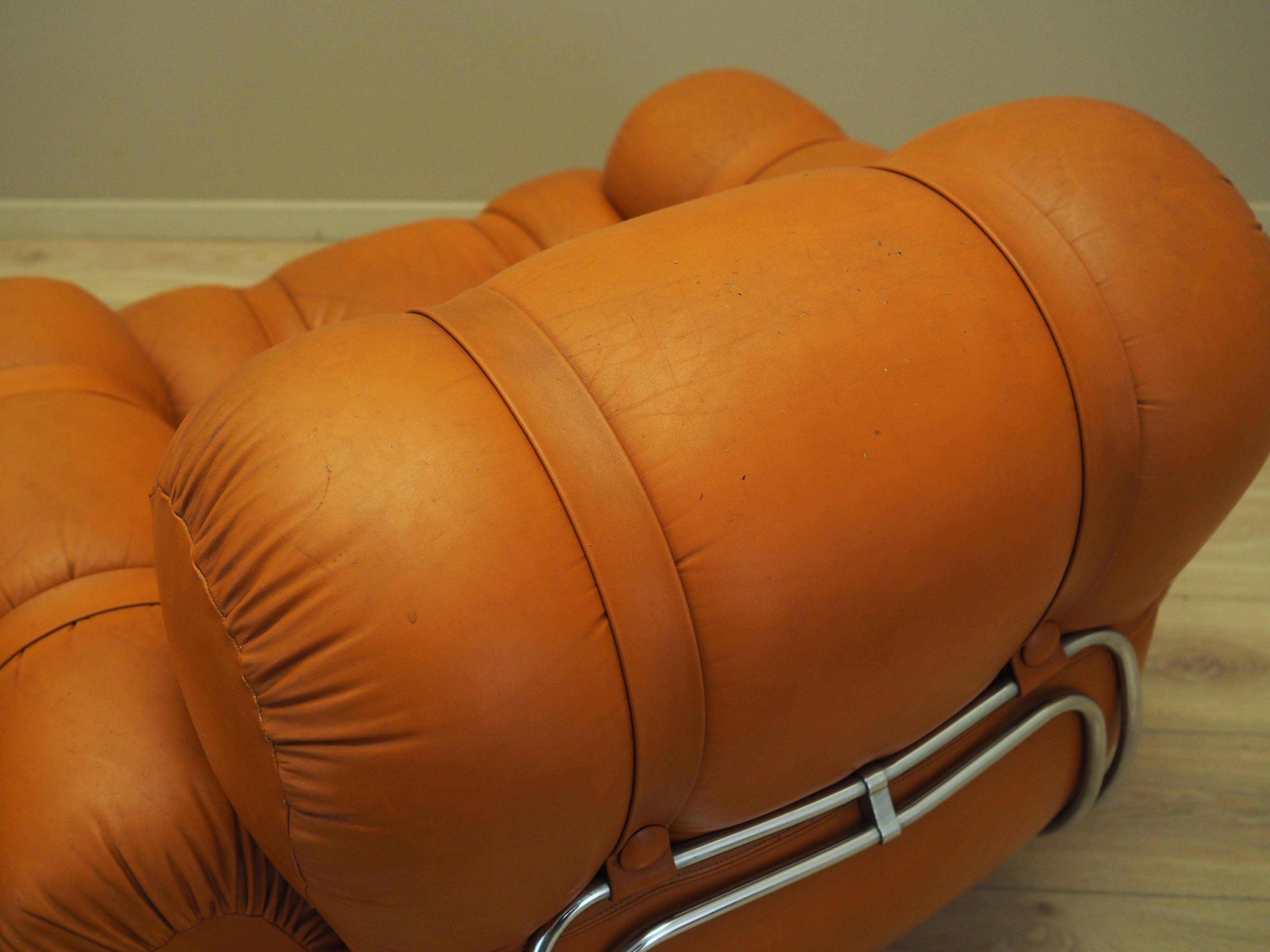 Set of orange armchairs, Space Age design, 1960s, production: Italy