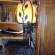 Grande Lampe de table 73 cm, fer forgé et verre de style Art Déco