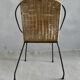 Fauteuil enfant en fer et rotin, vintage