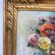 Antique painting, flowers in a vase