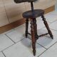 Antique Napoleon III Adjustable Round Piano Stool