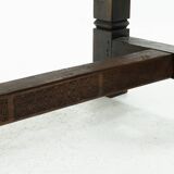 Antique Handcarved Solid Tropical Wooden Dining Table 1920s