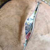 2 leather poufs