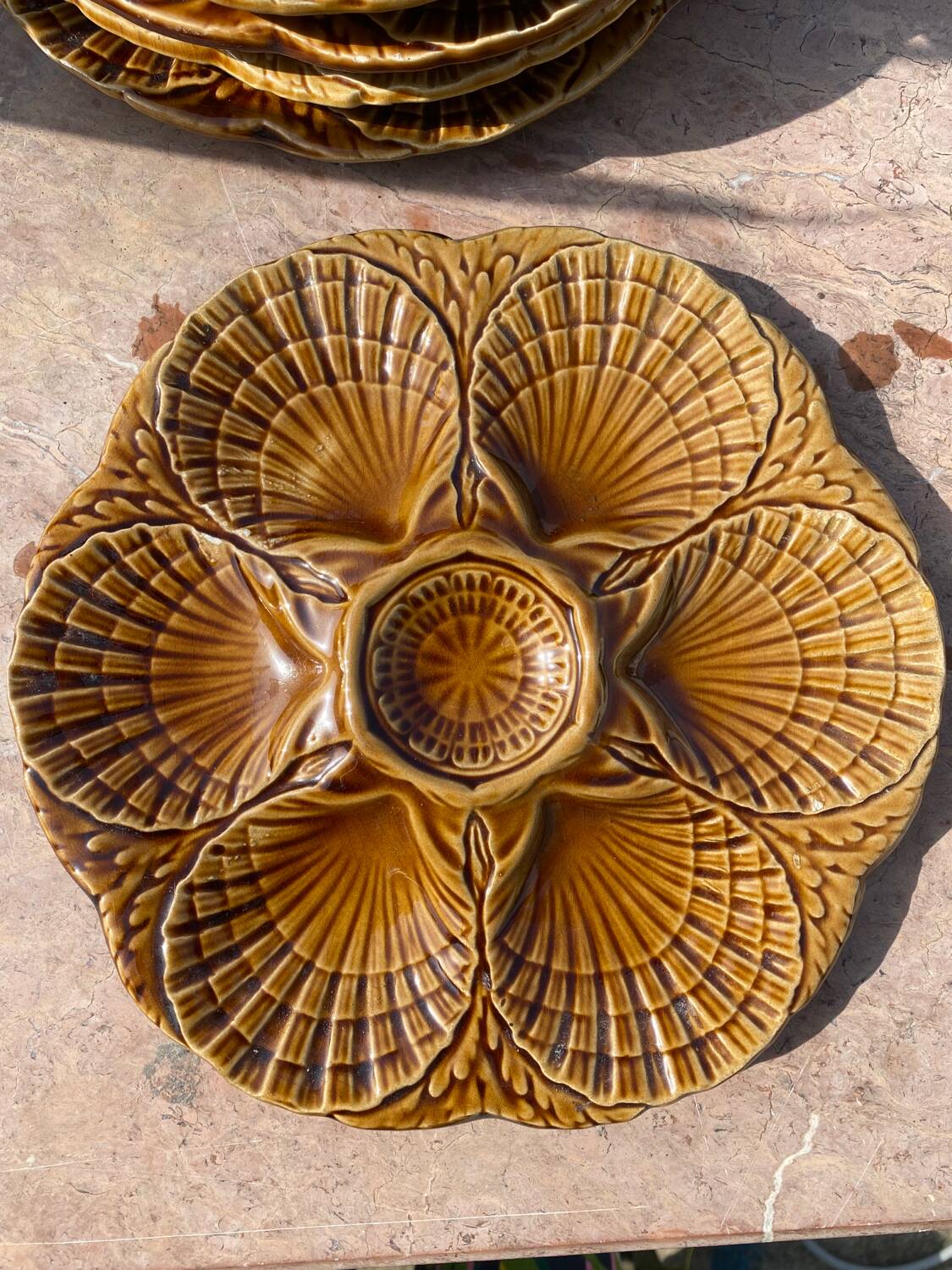 Assiettes à huîtres Sarreguemines