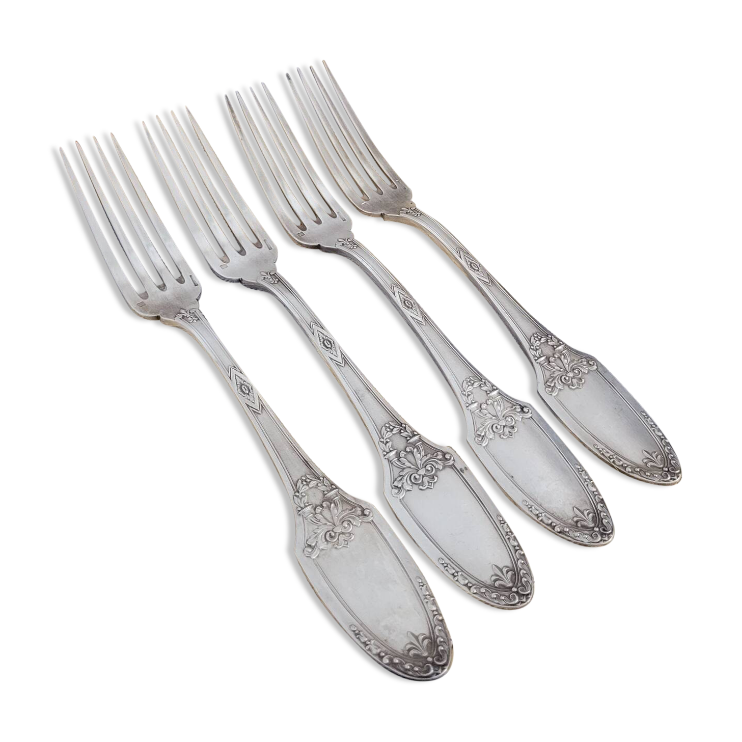 Lot de 4 fourchettes argenté Boulenger style Antique