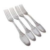 Set of 4 silver-plated forks in Boulenger antique style.