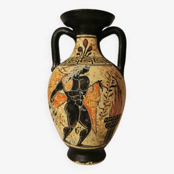 Amphore / vase grec authentique copie avec son cachet de plomb et sa signature. mythologie grecque