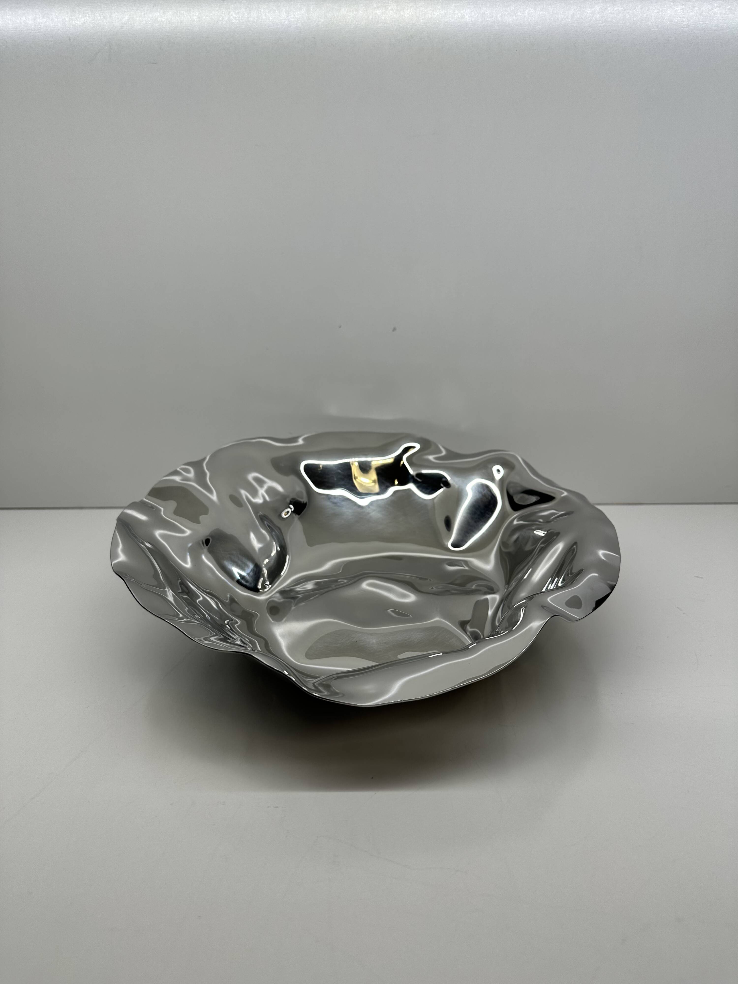 Corbeille Sarrià Lluís Clotet pour Alessi 2000 Acier Inoxydable Chromé Poli