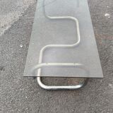 Coffee table in chromed steel and smoked glass circa 1970