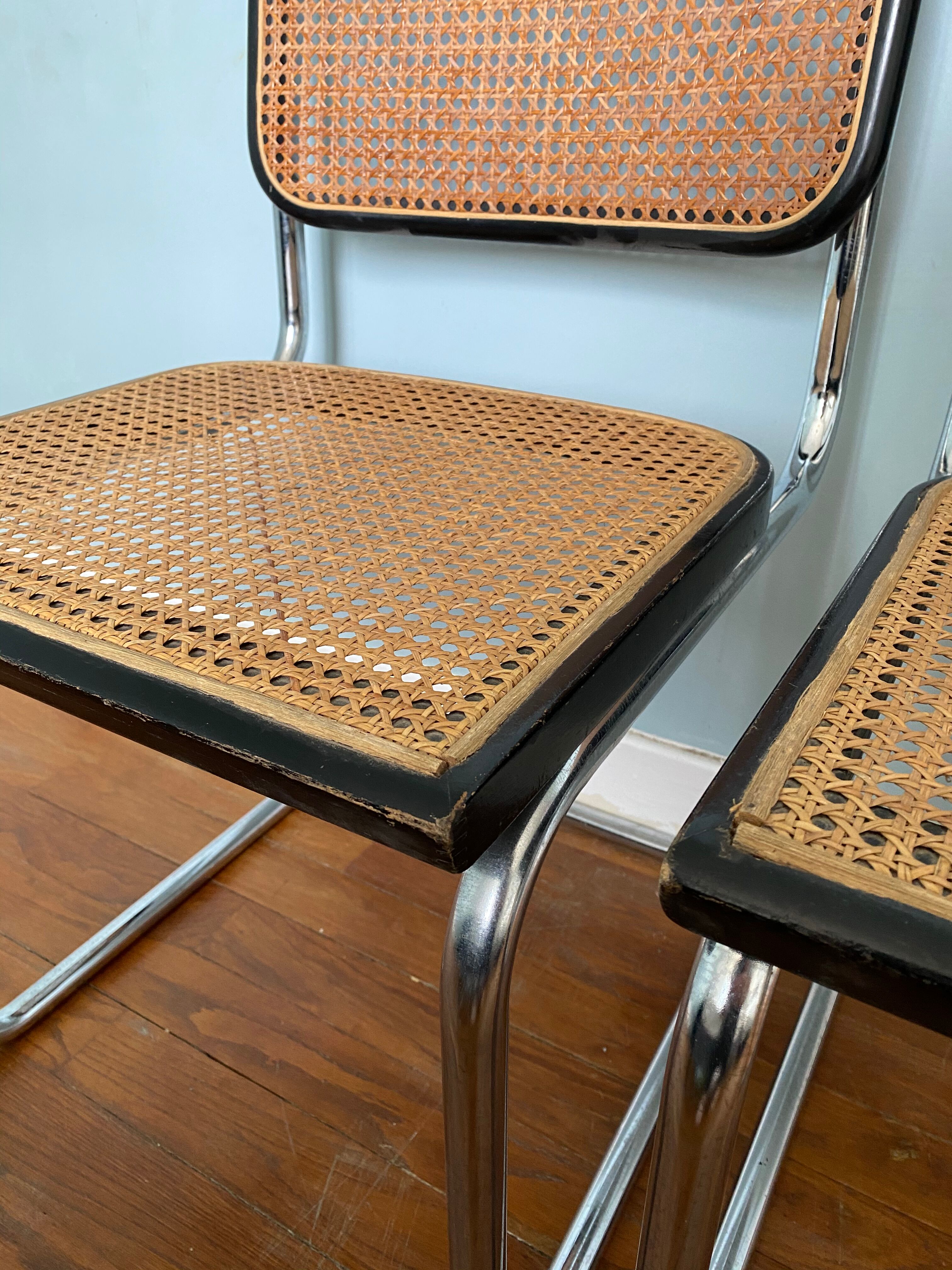 2 chairs Cesca B32 Marcel Breuer