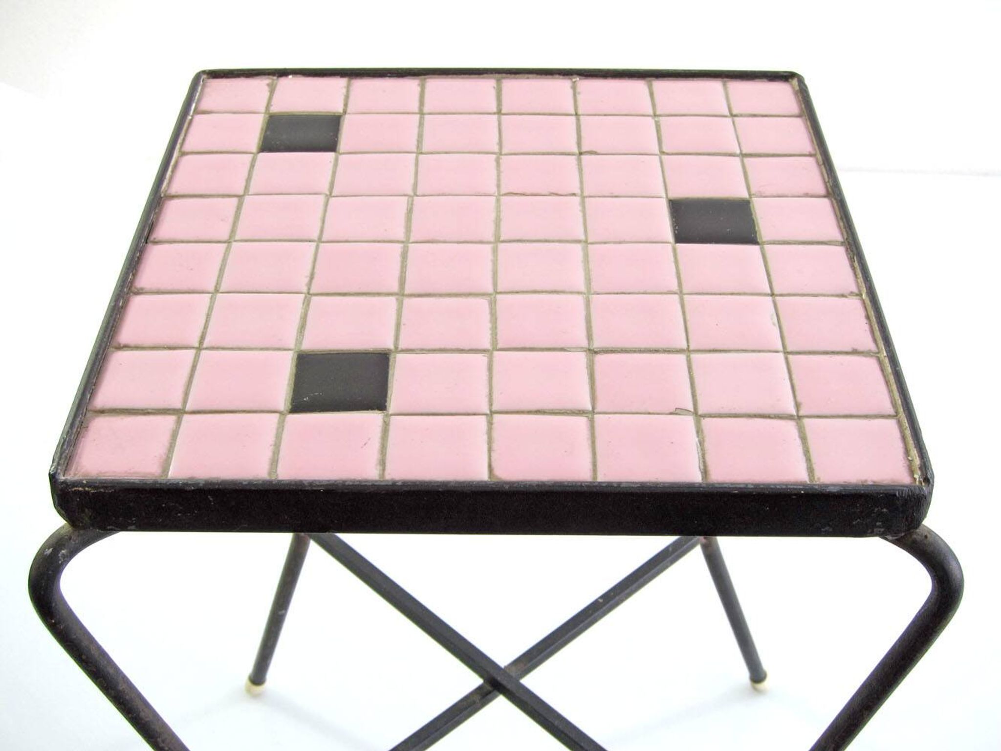 Pink vintage design 1950s Mosaic Side Table