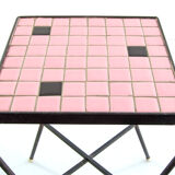 Pink vintage design 1950s Mosaic Side Table