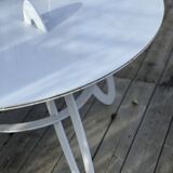 White metal table