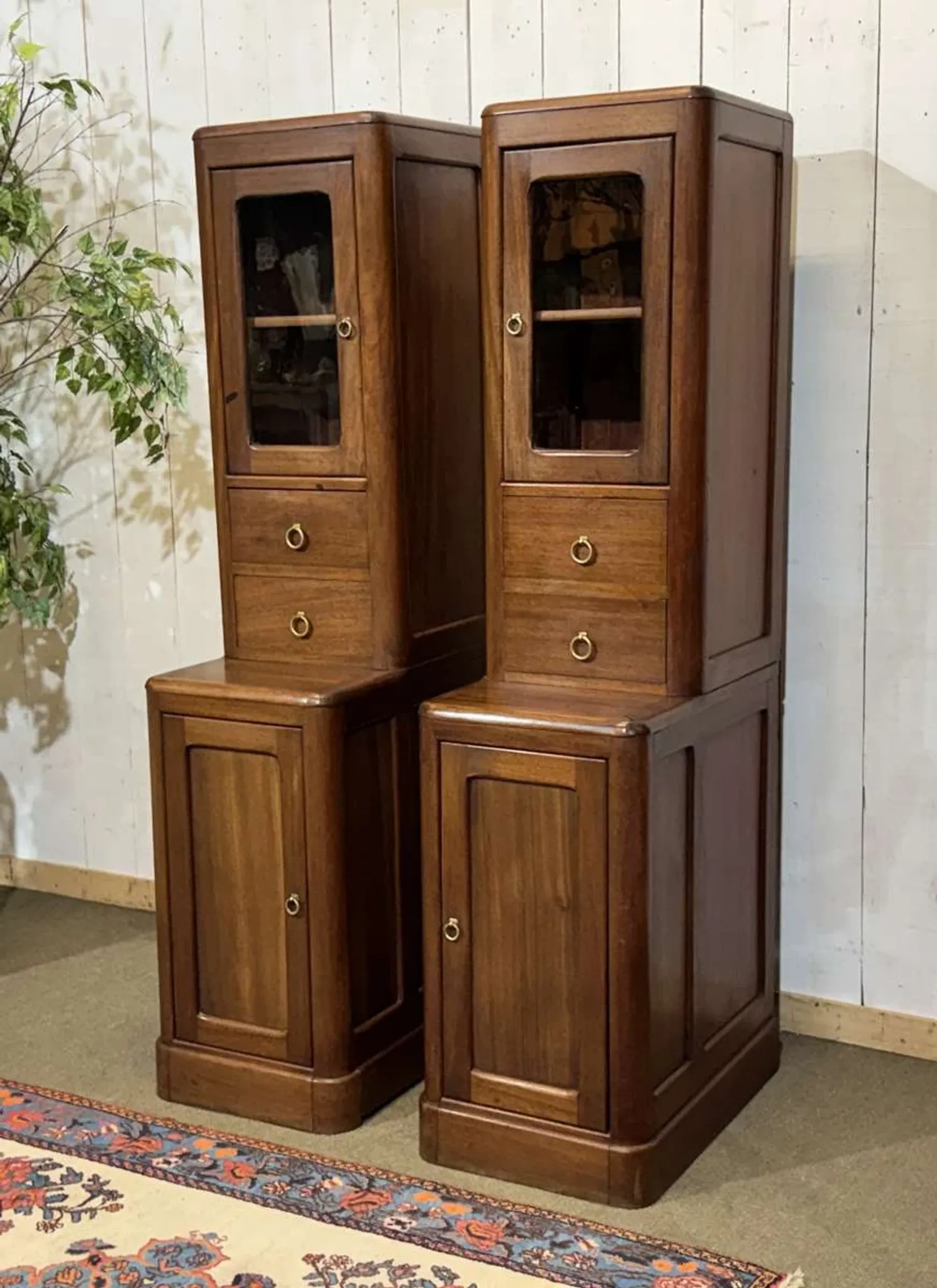 Pair of mahogany cabinets from the early 20th century.