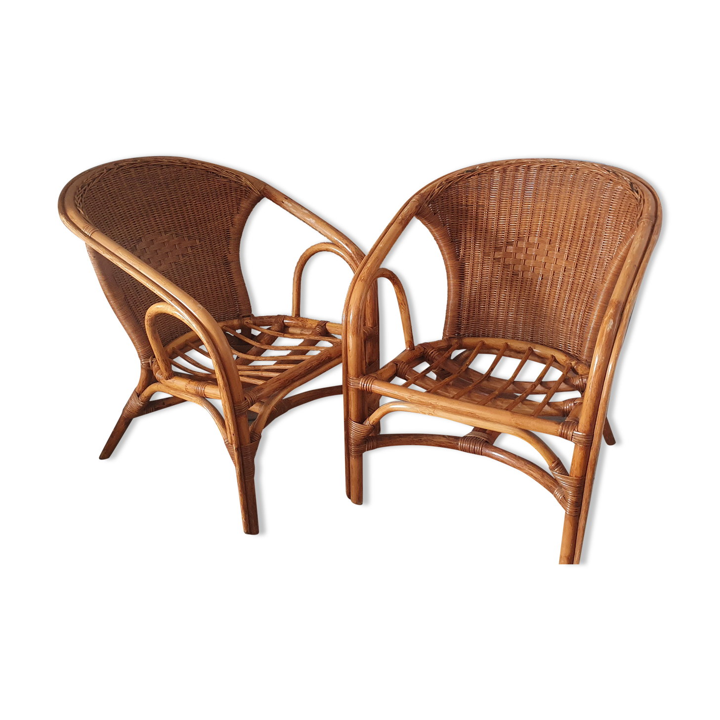 Rattan armchairs